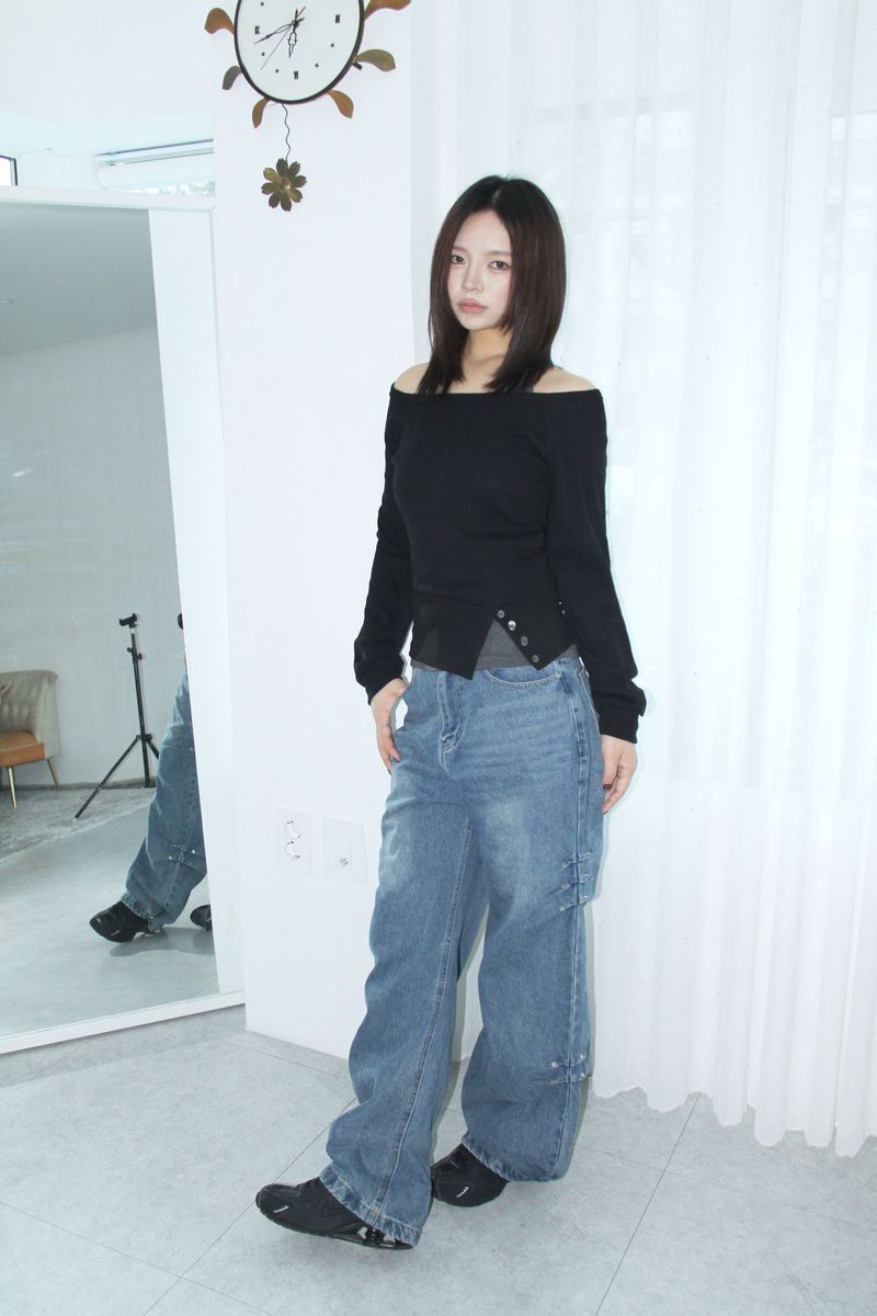 Stud Side Pintuck Wide Pants (2colors)