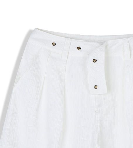 Wrap Snap Hidden Button Wide Slacks