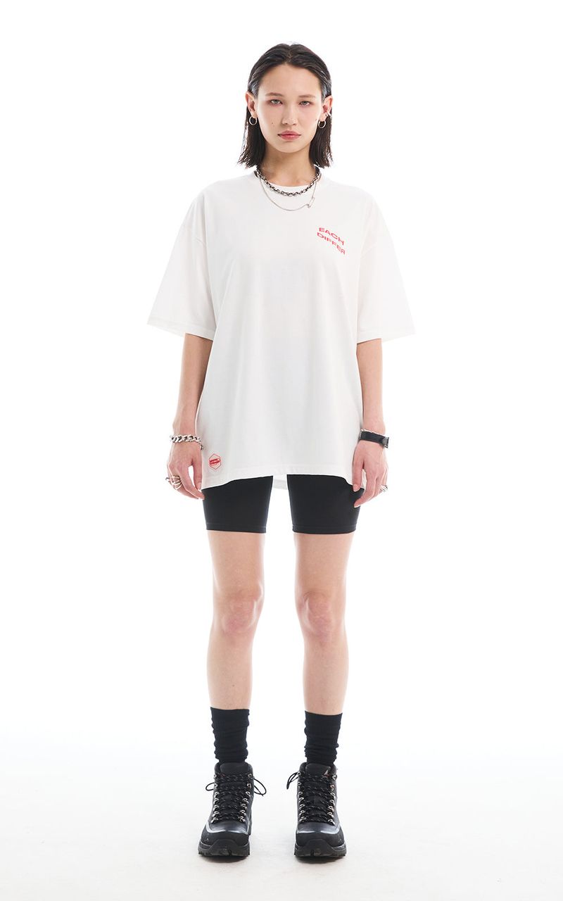 REFLECTIVE OVER SIZE T-SHIRT_WHITE