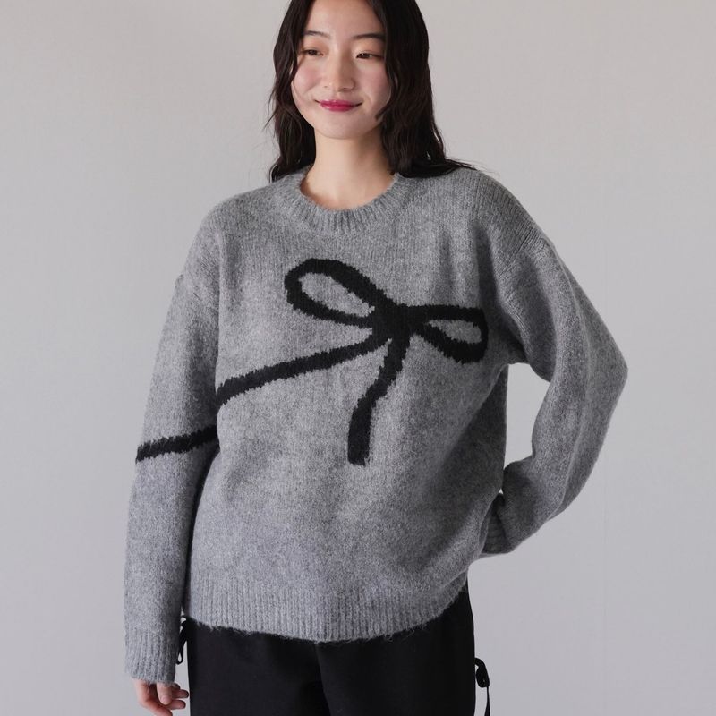 flow diagonally ribbon knit