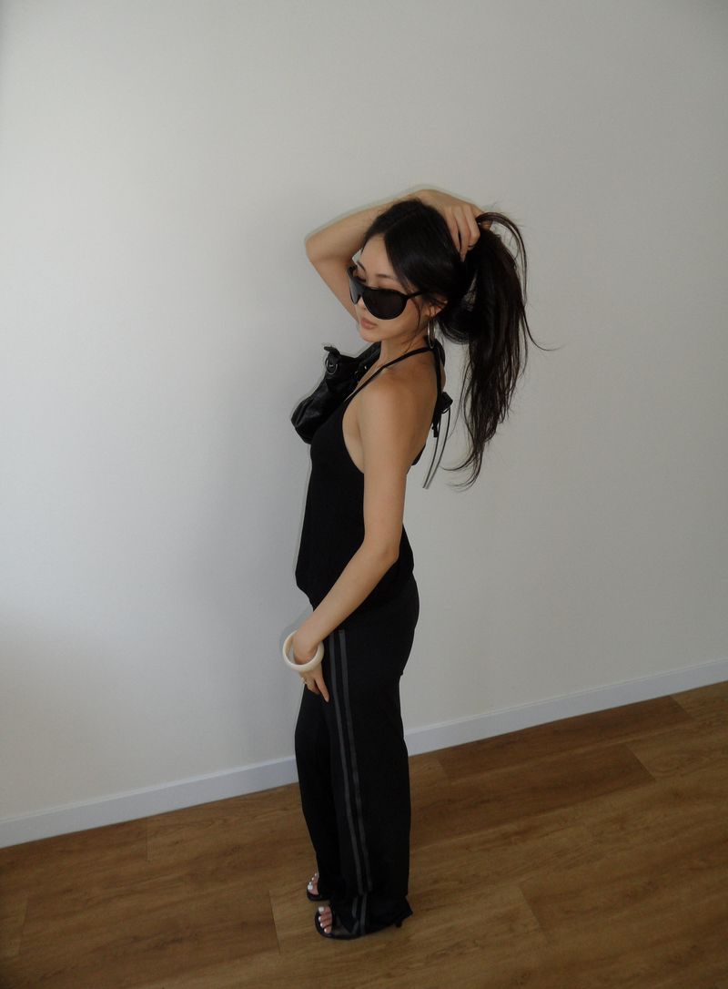 low rise track pants