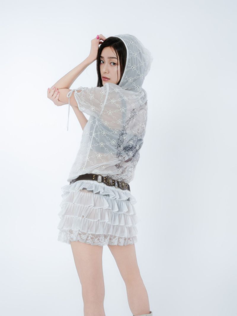 LACE HOODIE DRESS