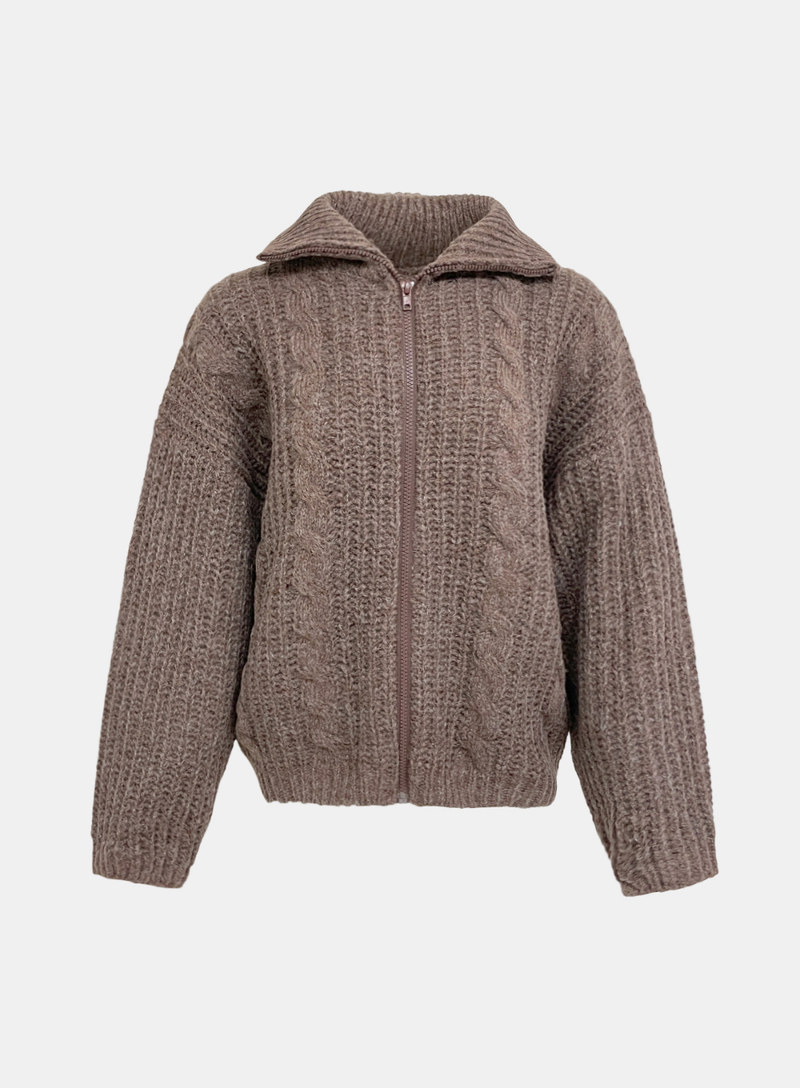 Brook Cable Knit Zip-Up