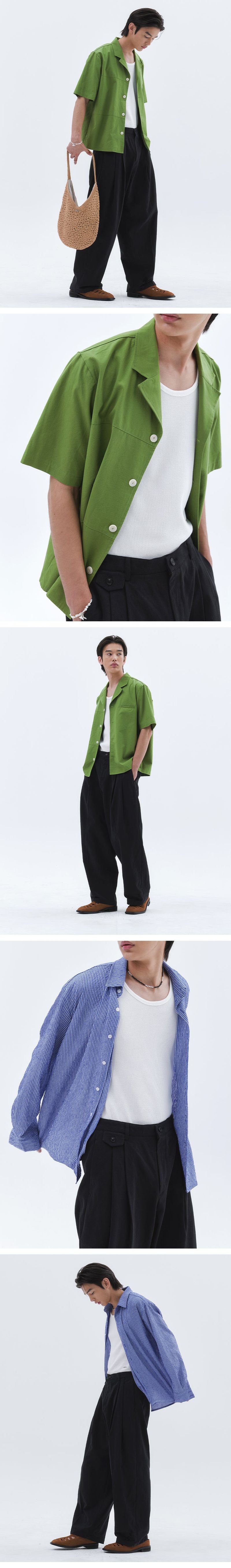 Flap pocket wide pants_Black  