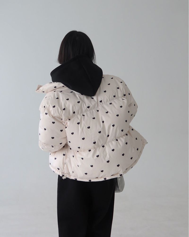 Heart Cubic Napping Hooded & Jogger Two-Piece Set