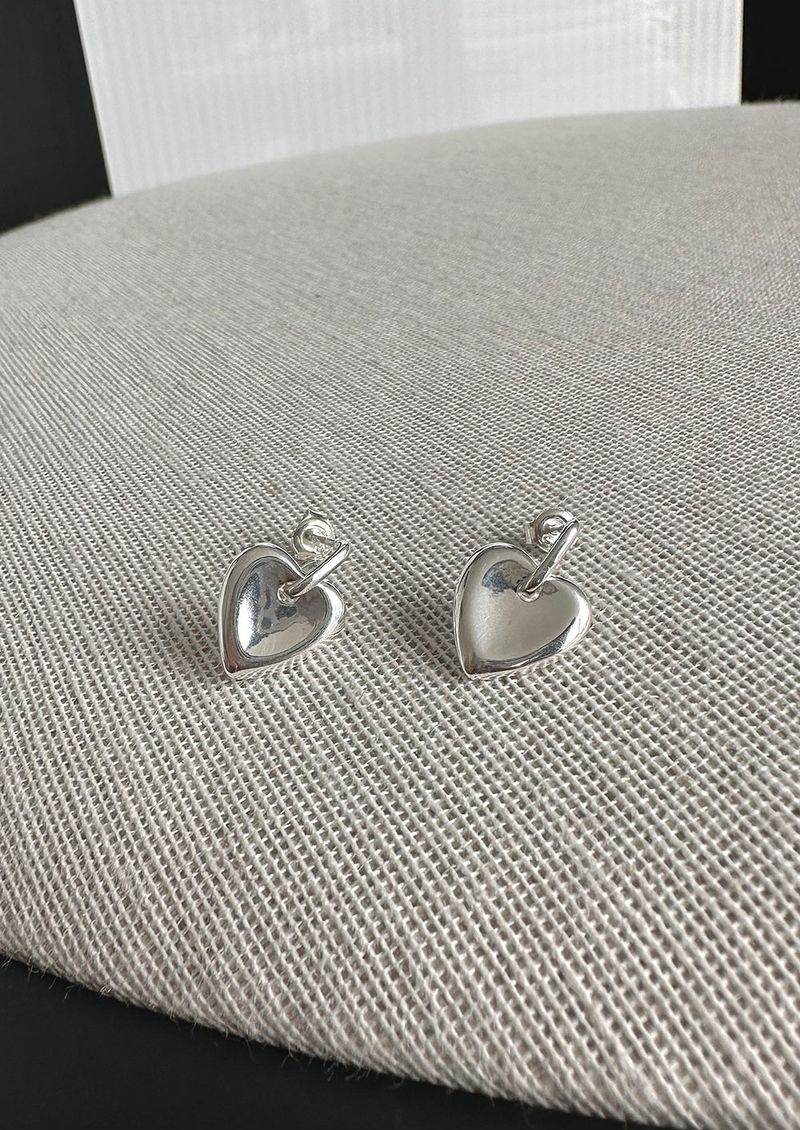 dangle heart earring - gold