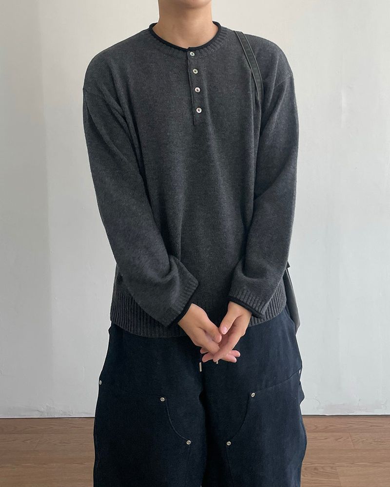 エルビン ラムズウール ヘンリーニット