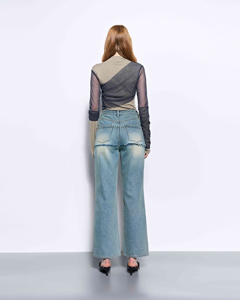 Layered Long Sleeve Top _ Khaki