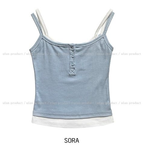 Hen Layered Button Crop Sleeveless