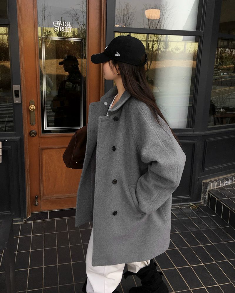 [ORIGINAL] HOLES HIGH NECK MEDIUM COAT