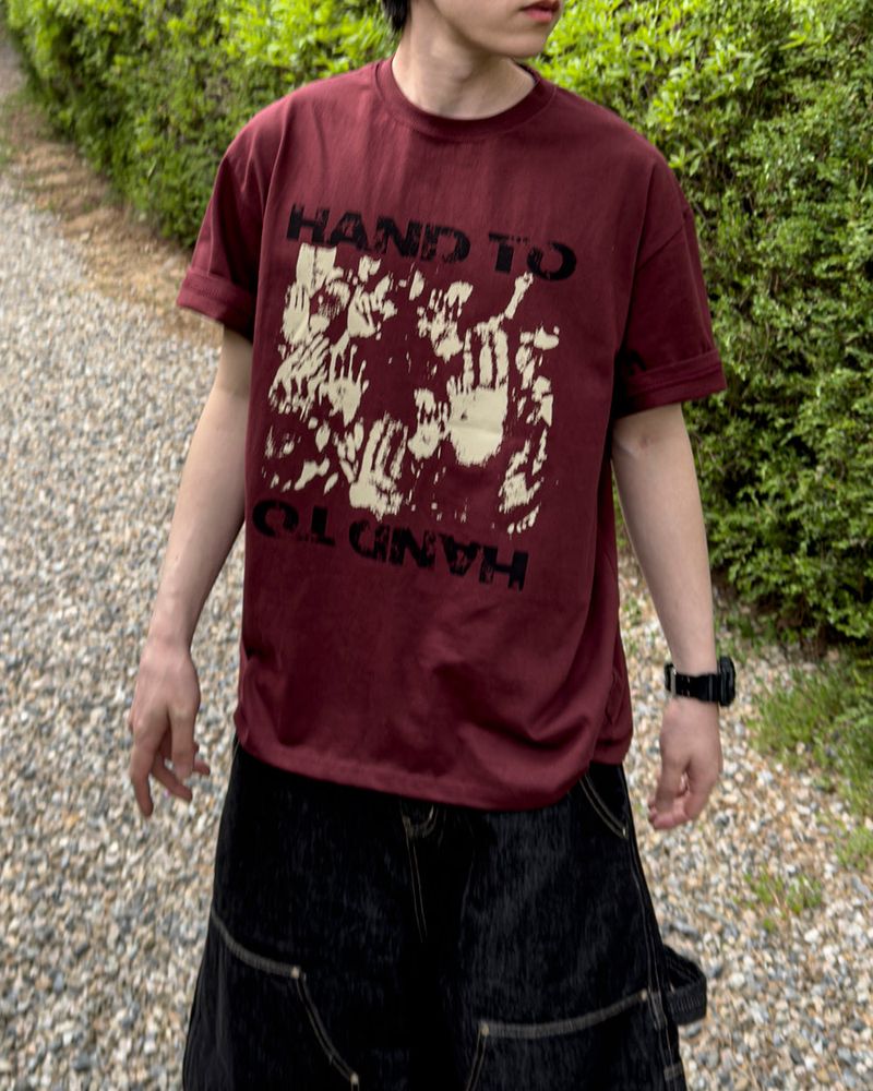 Touch Graphic Oversized Half T-Shirt