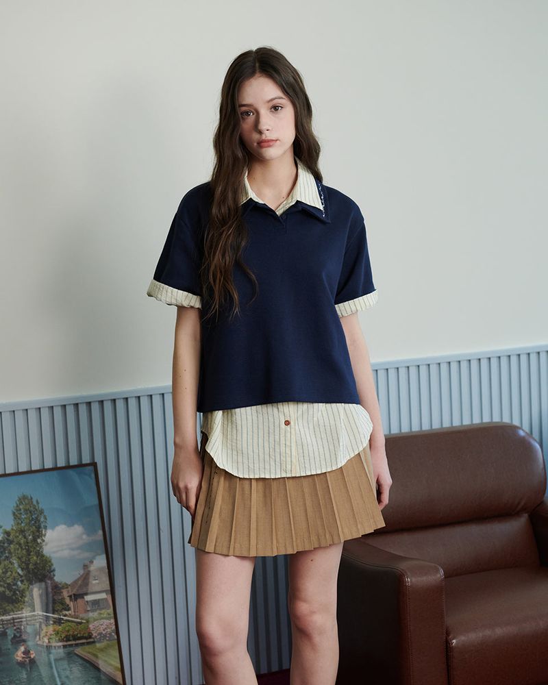 LOGO PIQUET POLO SHIRT [NAVY]