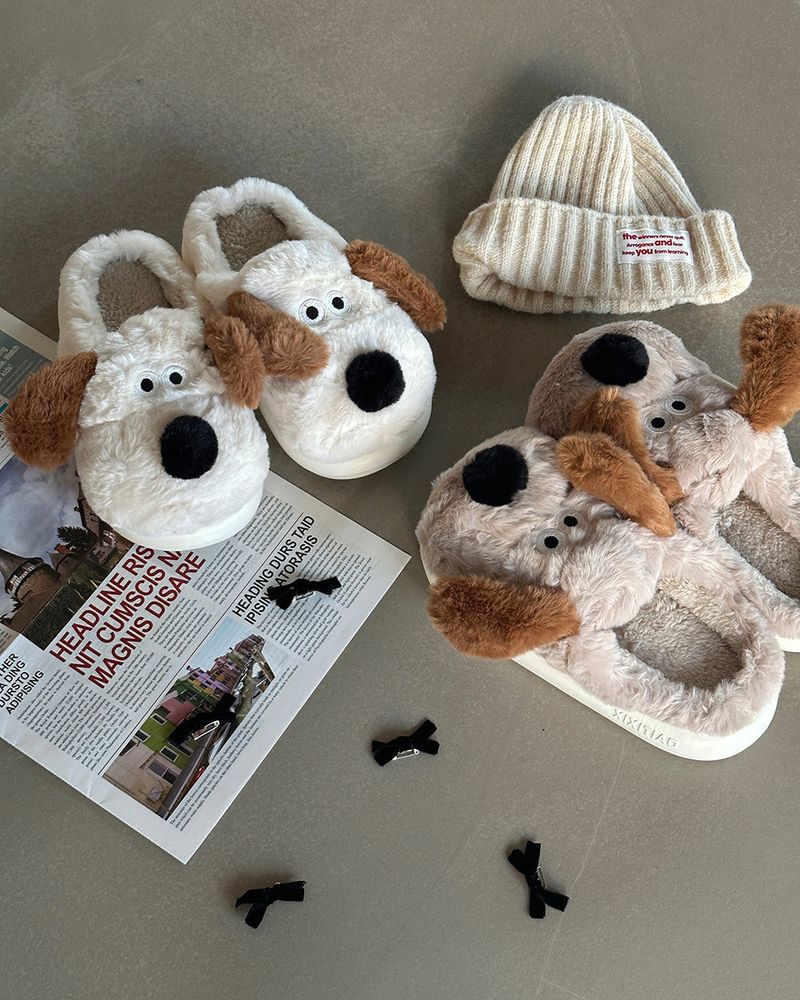 Dog fur slippers