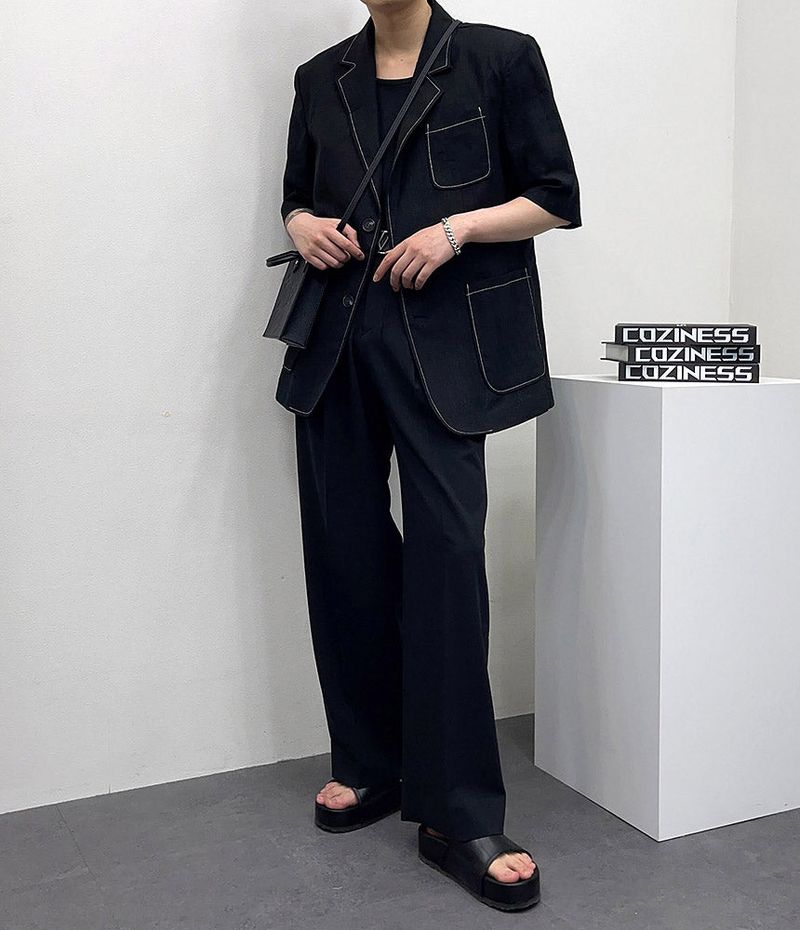 TAP Linen Stitch Short-Sleeved Jacket