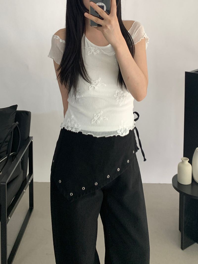 Nelson Studded Wide Straight Pants