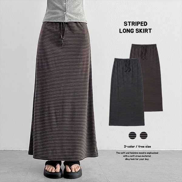hijjoo（ハイチュー）の「Elastic spandex slim fit maxi unita long skirt (2 colors)（Skirts）」