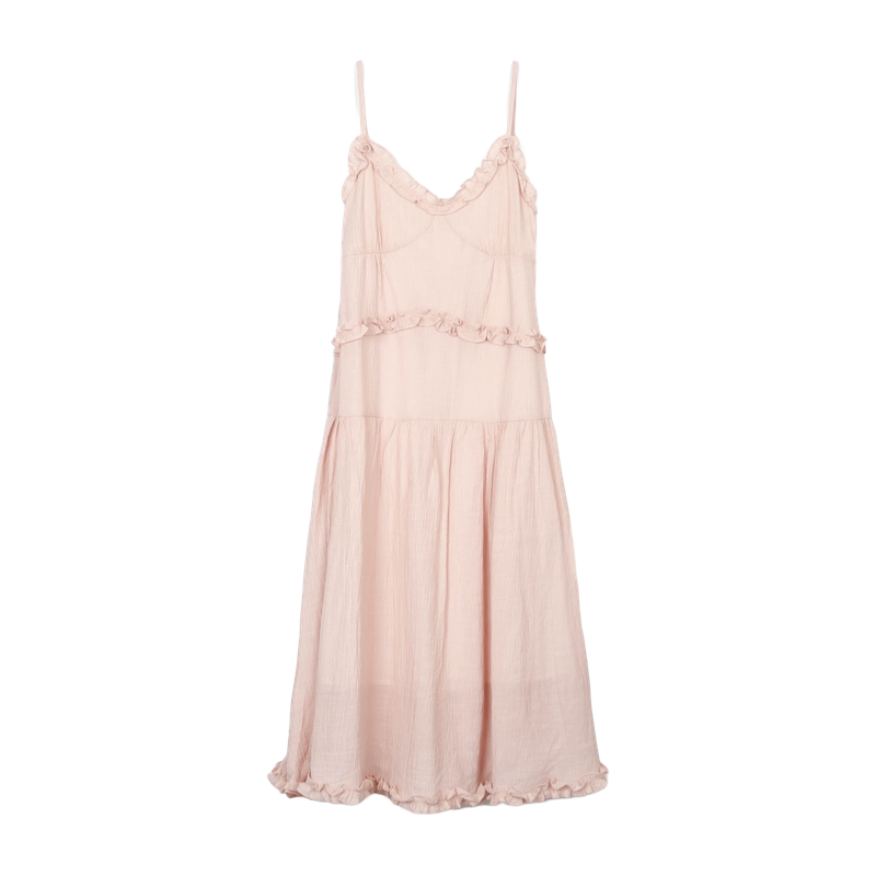 CHIFFON FRILL STRAP DRESS