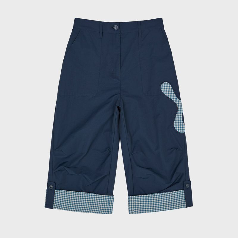 Check Applique Capri Pants
