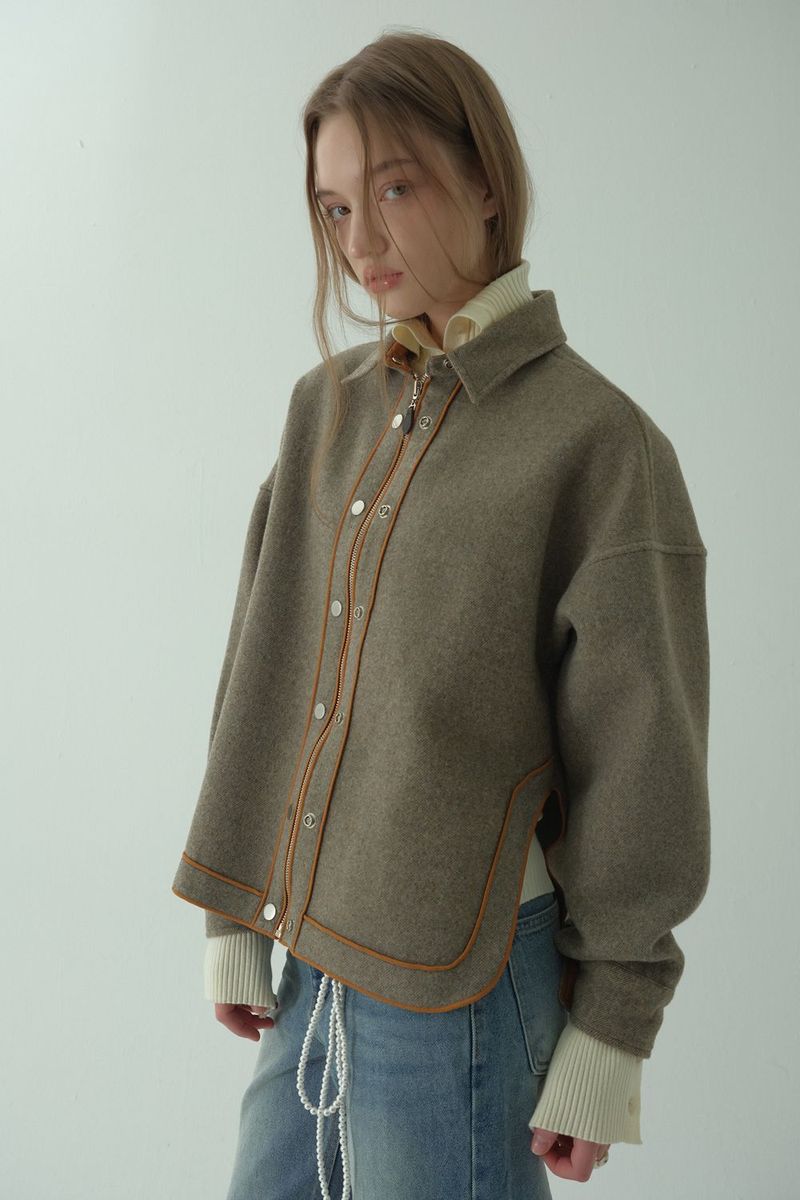 WOOL BLENDING ZIP-UP JACKET_BEIGE