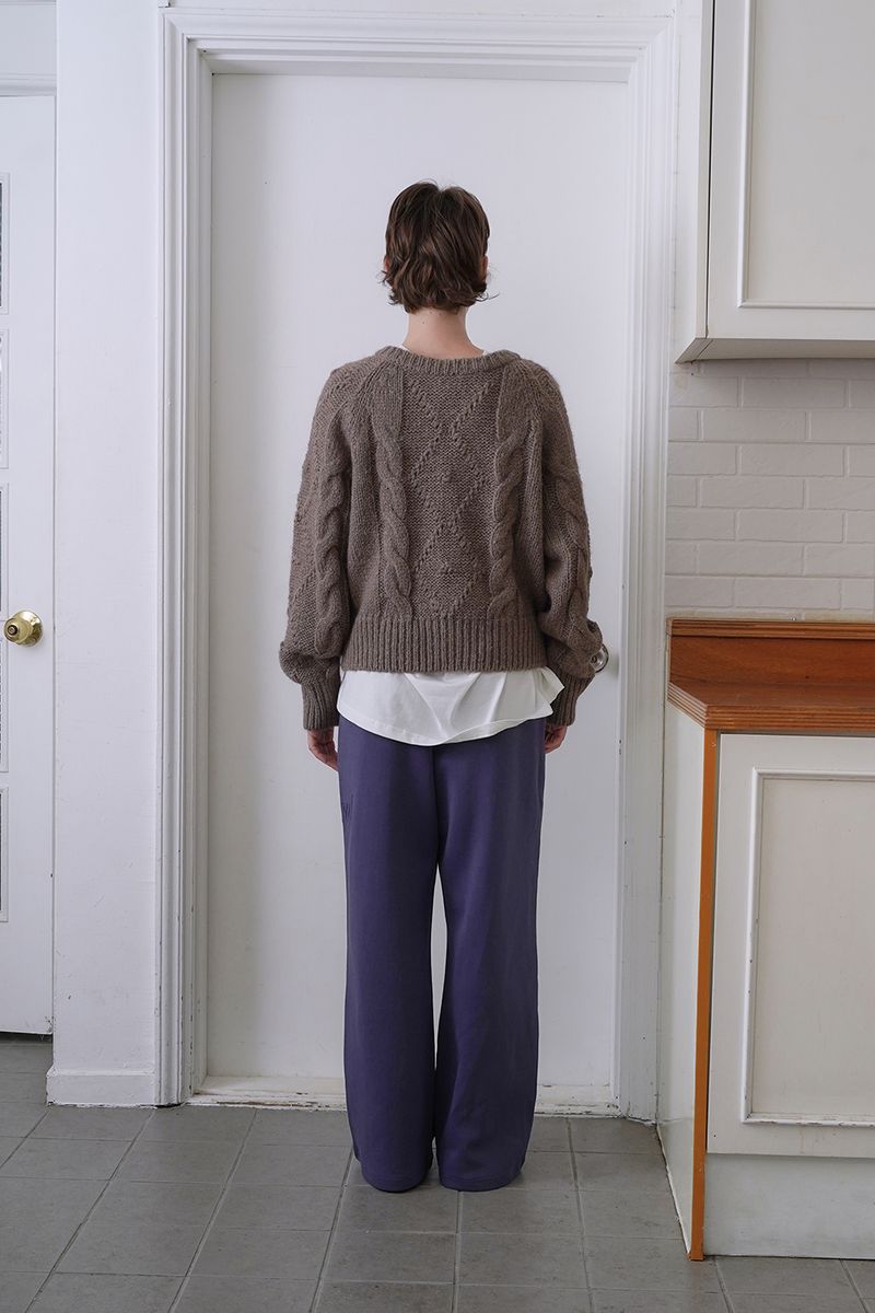 Cozy cable knit_brown