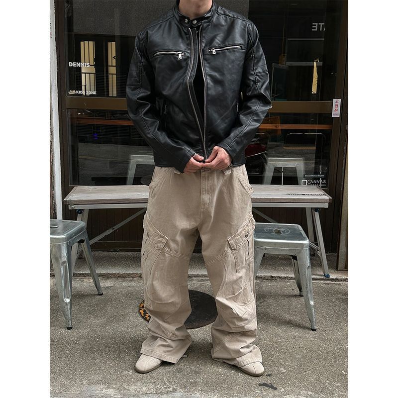 [PROMOTION] Vegan leather shoulder patch jacket