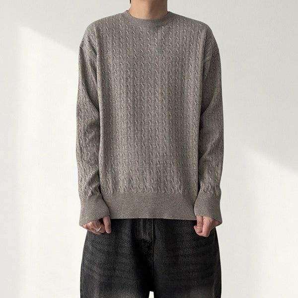Belki Soft Cable Loose Fit Round Knit
