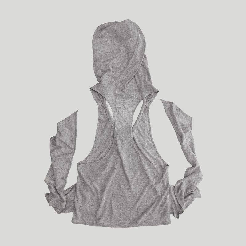 ROPE KNOTTED BACK HOOD