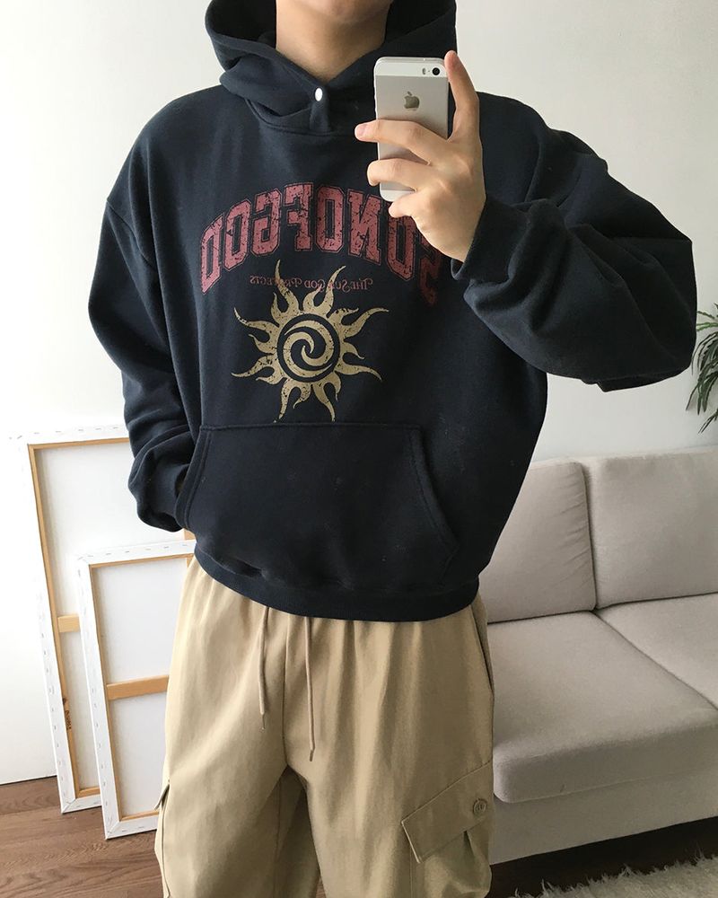 Heli Printed Crop Hoodie