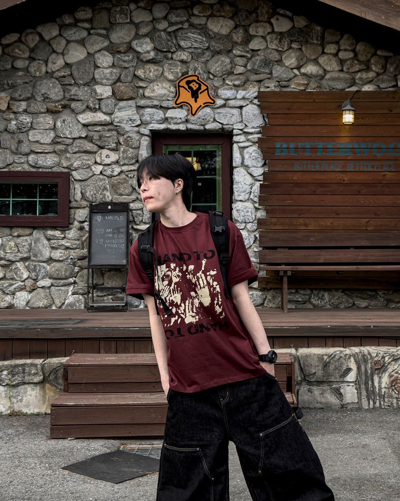 Touch Graphic Oversized Half T-Shirt