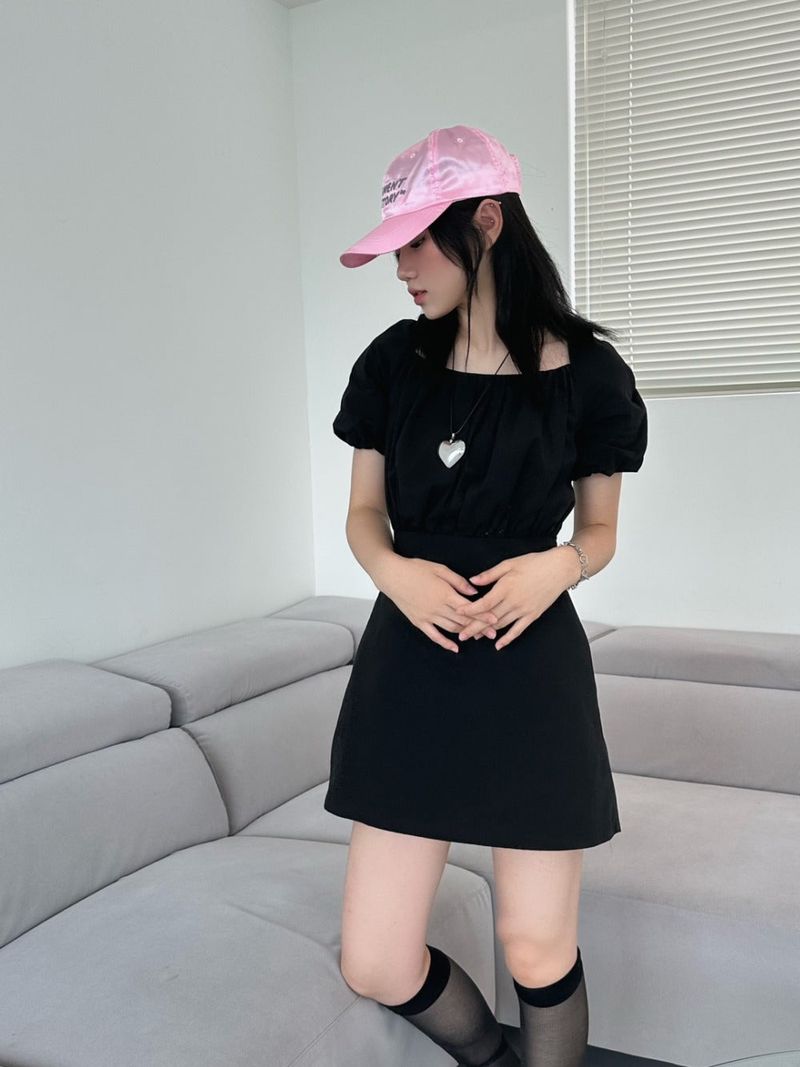 back strap ribbon dress