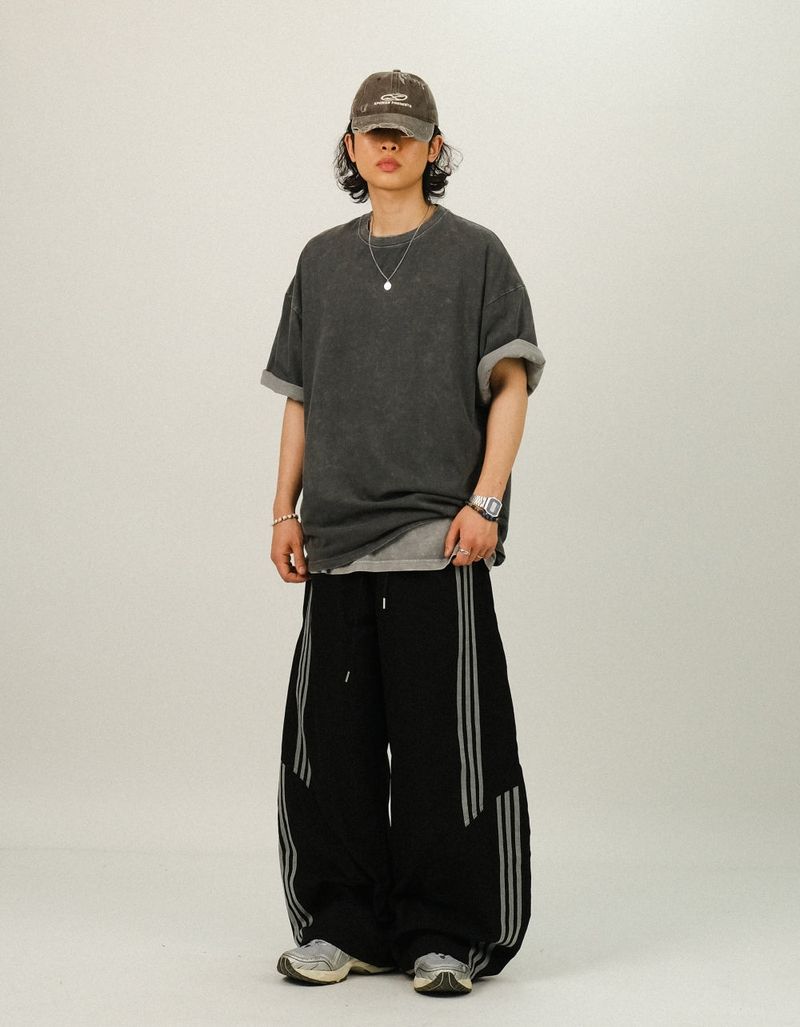 RU Track Nylon Curved Banding Pants