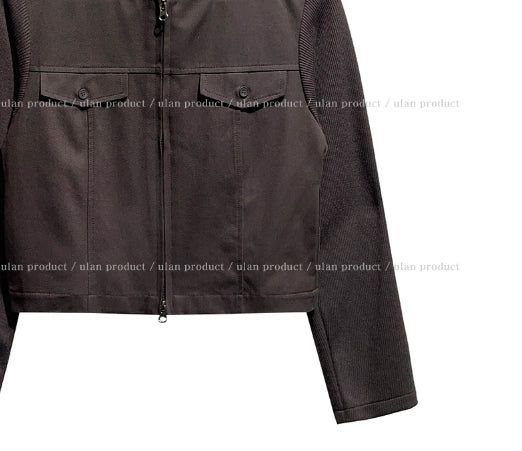 Liberal Crop Two-Way Biker Jacket