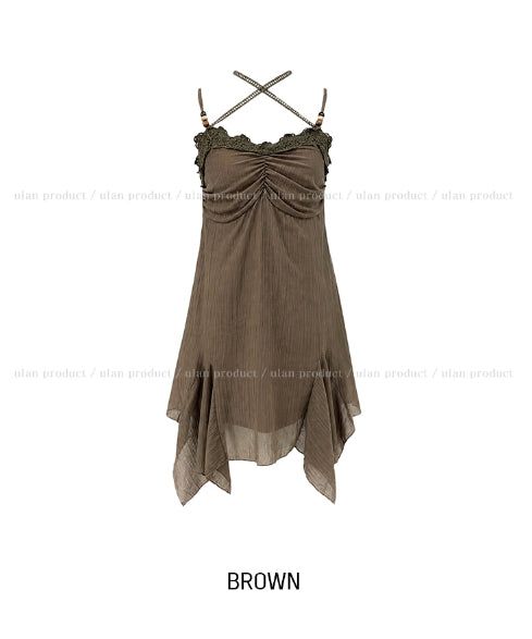Moi Beads Halter Lace One Piece