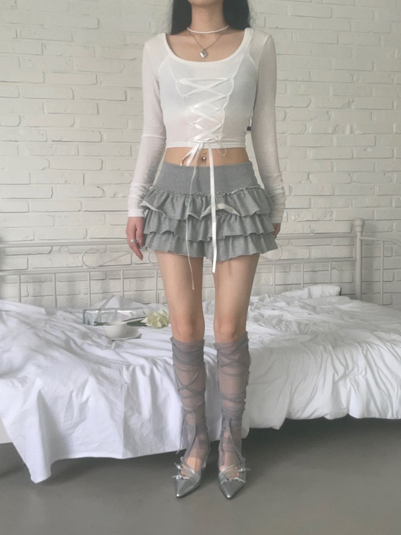 cotton frill cancan skirt