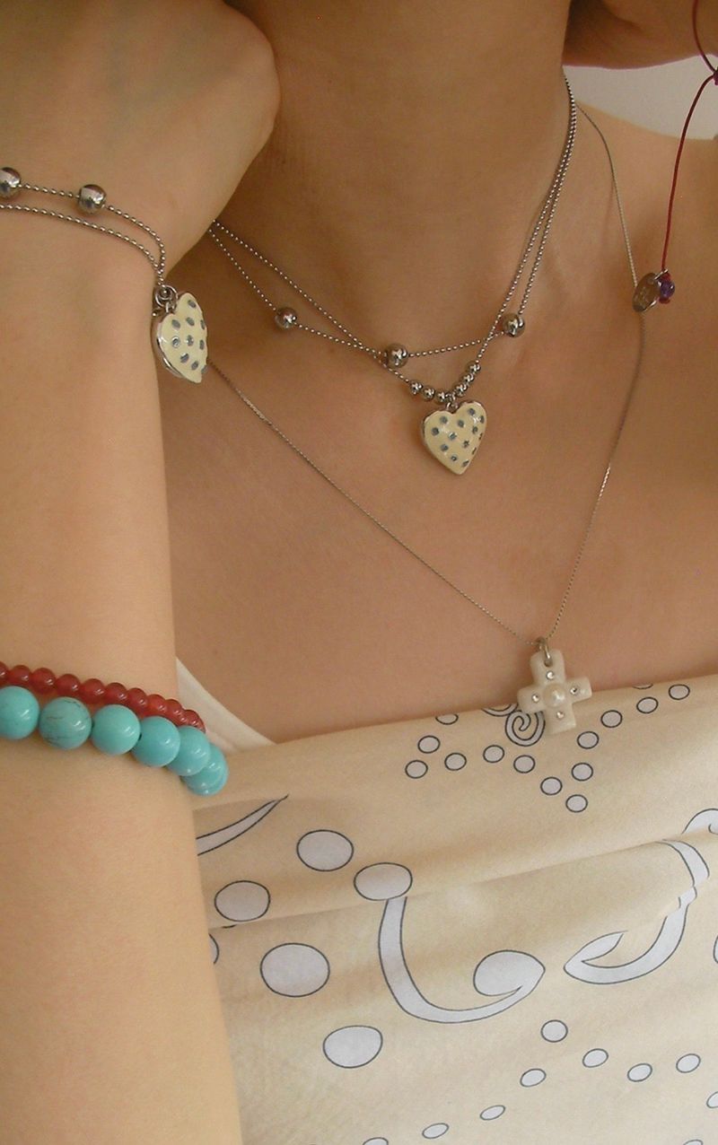 dot heart necklace