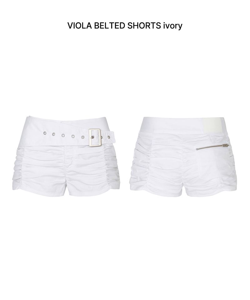 VIOLA BELTED SHORTS ivory
