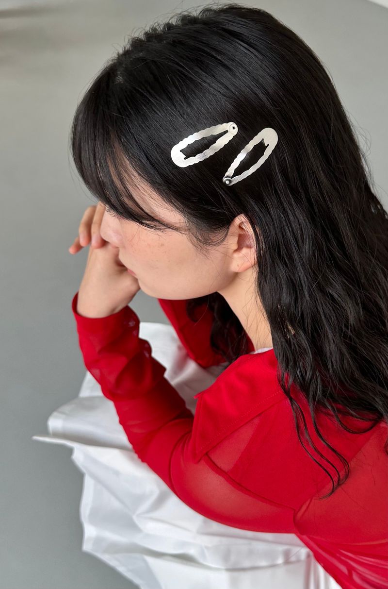 matt hair snaps - cloud (2pcs)