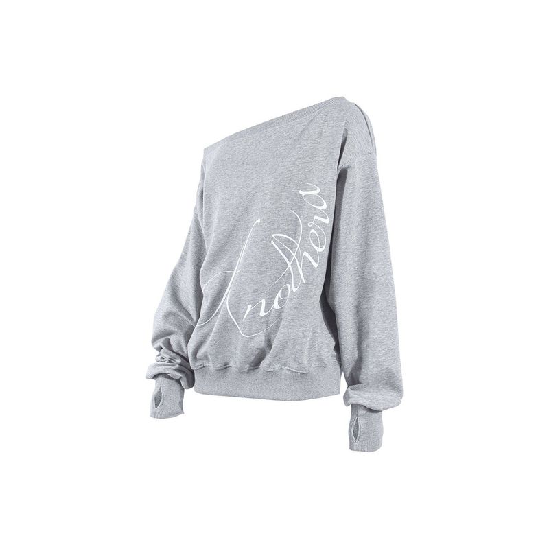 OFF-SHOULDER SWEATSHIRT_Melange Gray