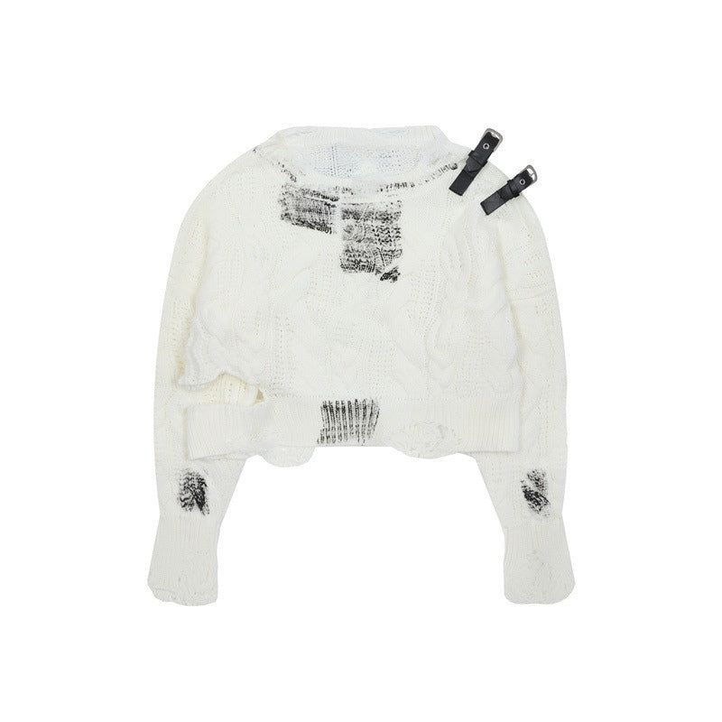 Cozy&Kitsch(コージーアンドキッチ)の「Grunge Belt Shoulder Knit 233517252(Tops)」