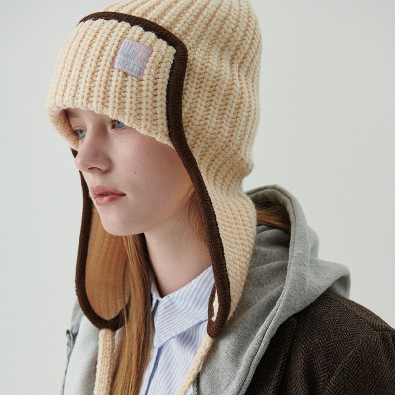 Edge Ear Flap Beanie (Cheese)