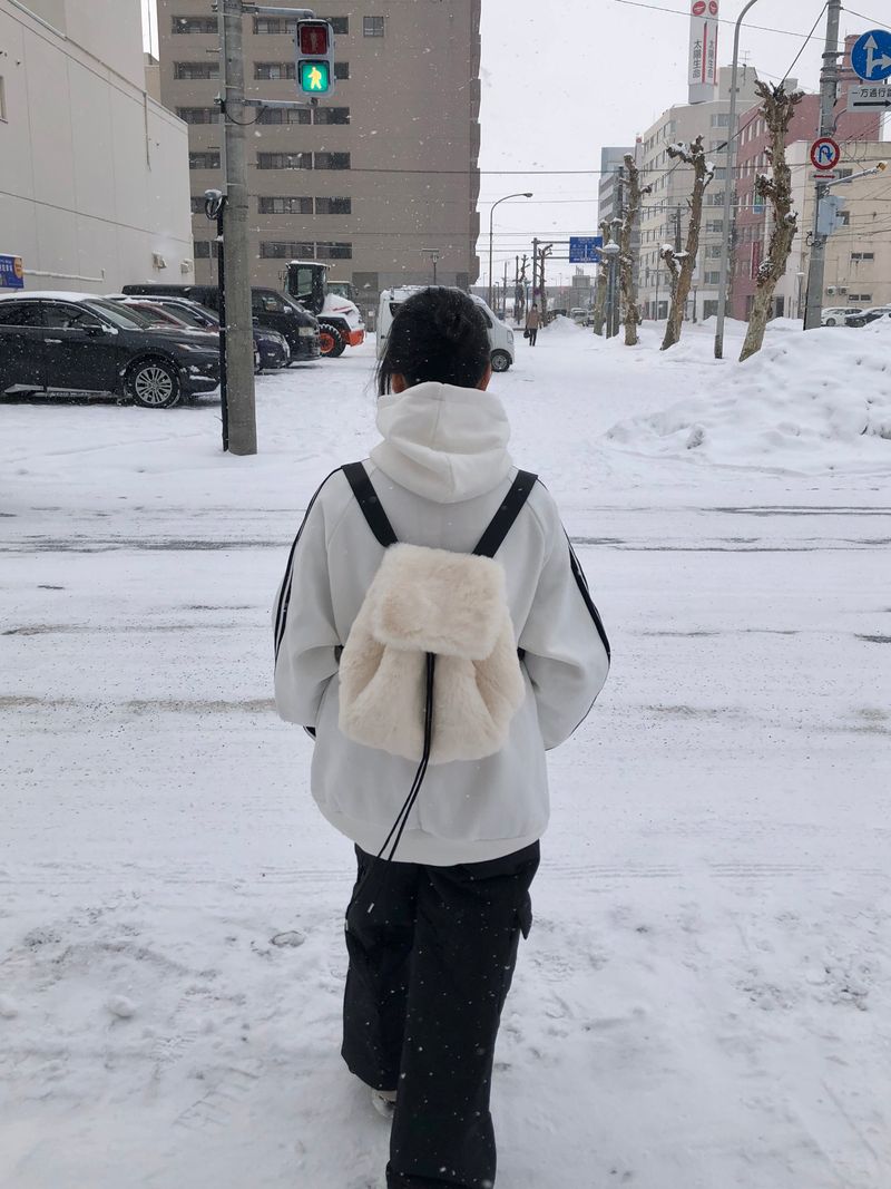 Furry mini back pack