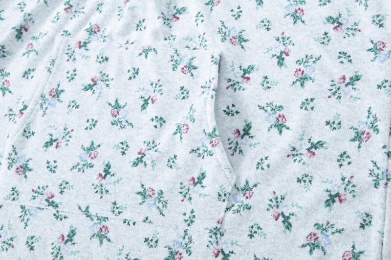 floral terry anorak grey