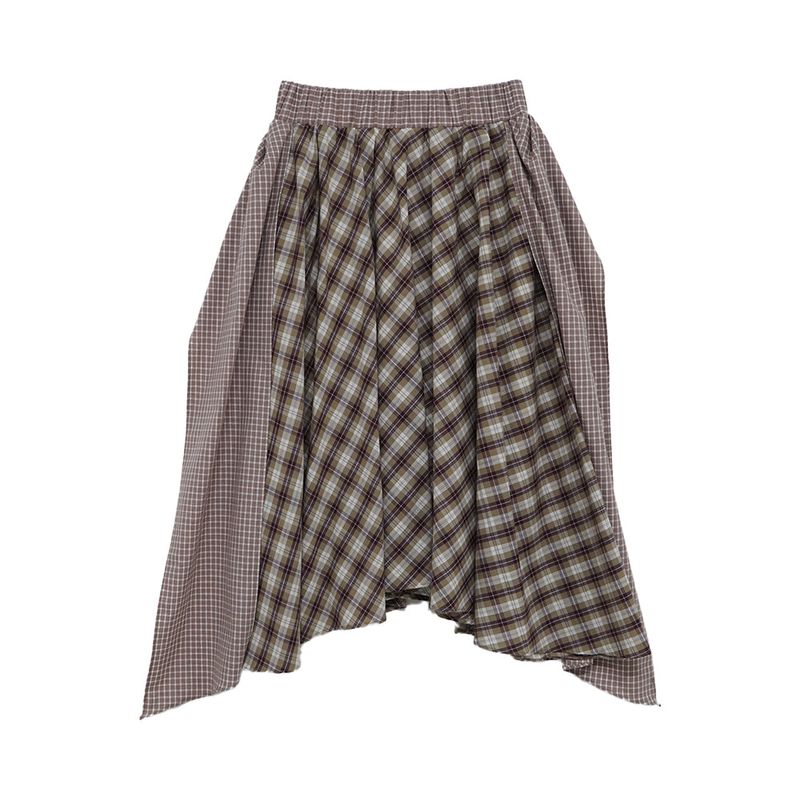 Check Tie Skirt (beige)