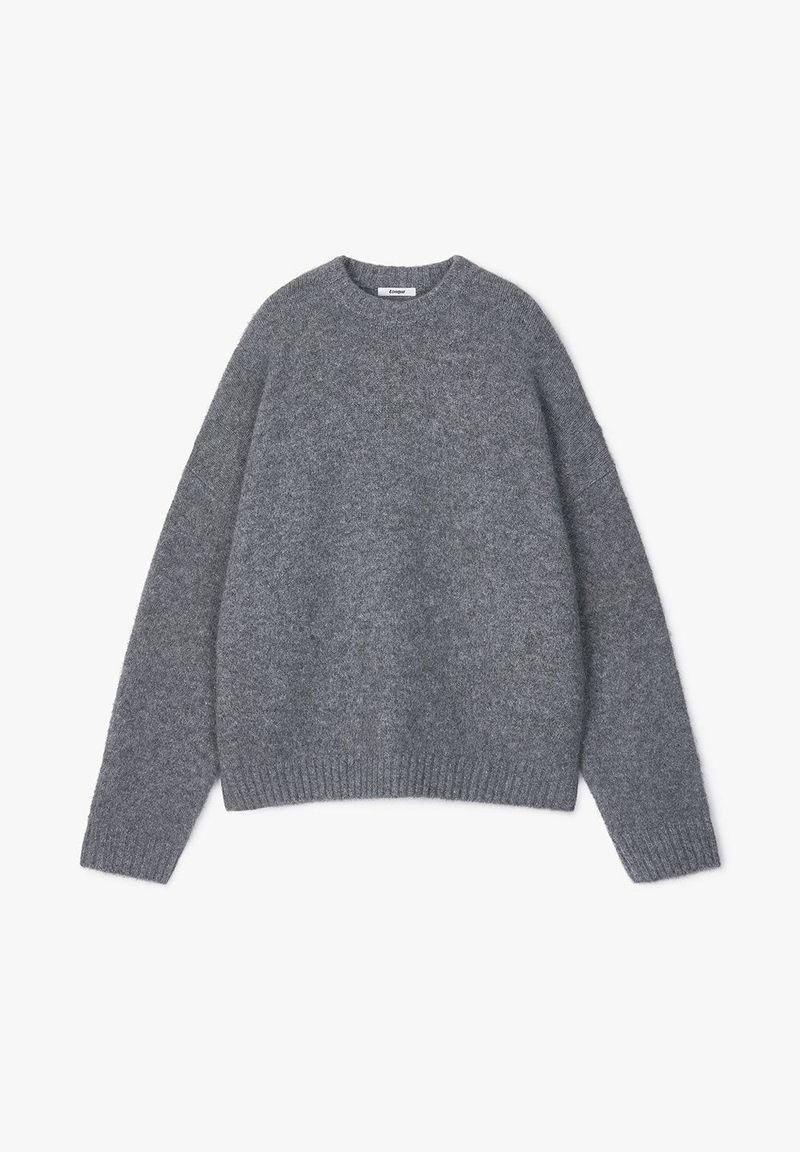 BEANIE SET OVERSIZED KNIT (GREY)