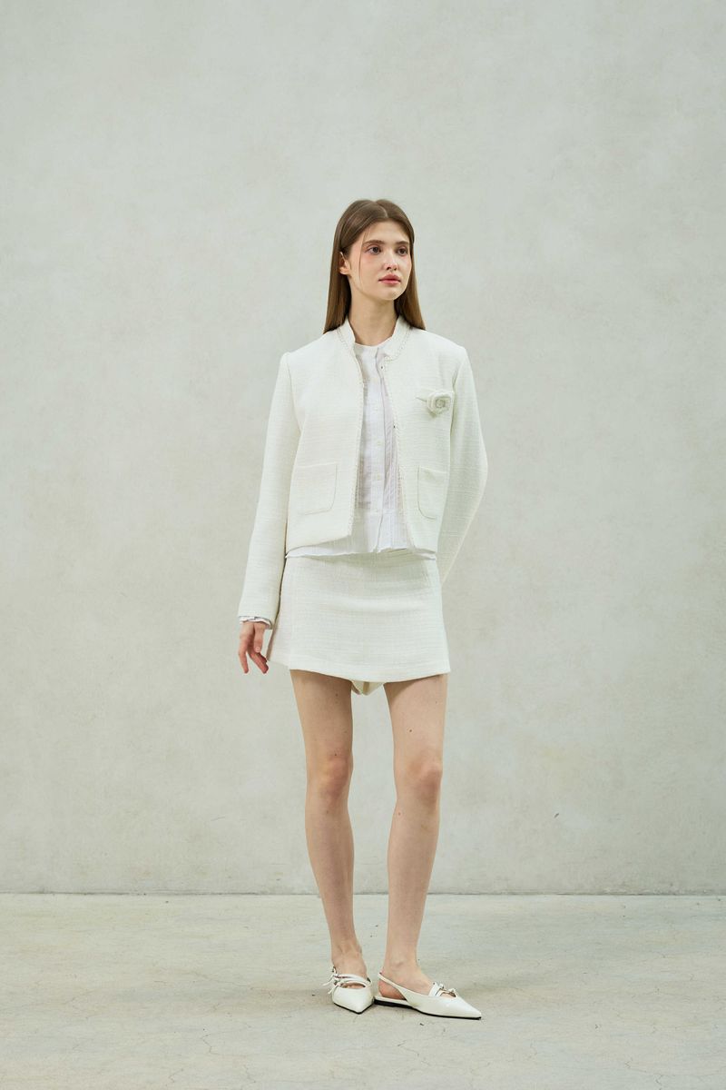 AGLOW TWEED JACKET / WHITE