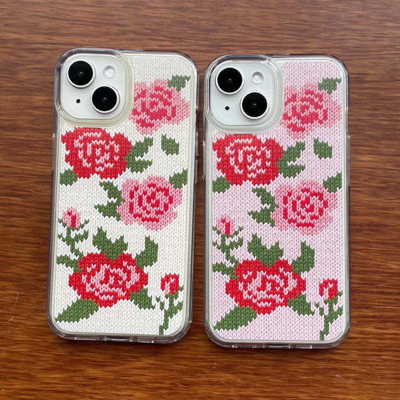 ROSES KNIT HARD JELL CASE_PINK