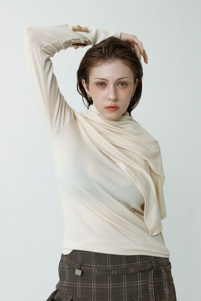 CAPE T-SHIRT COMBI SETUP_IVORY