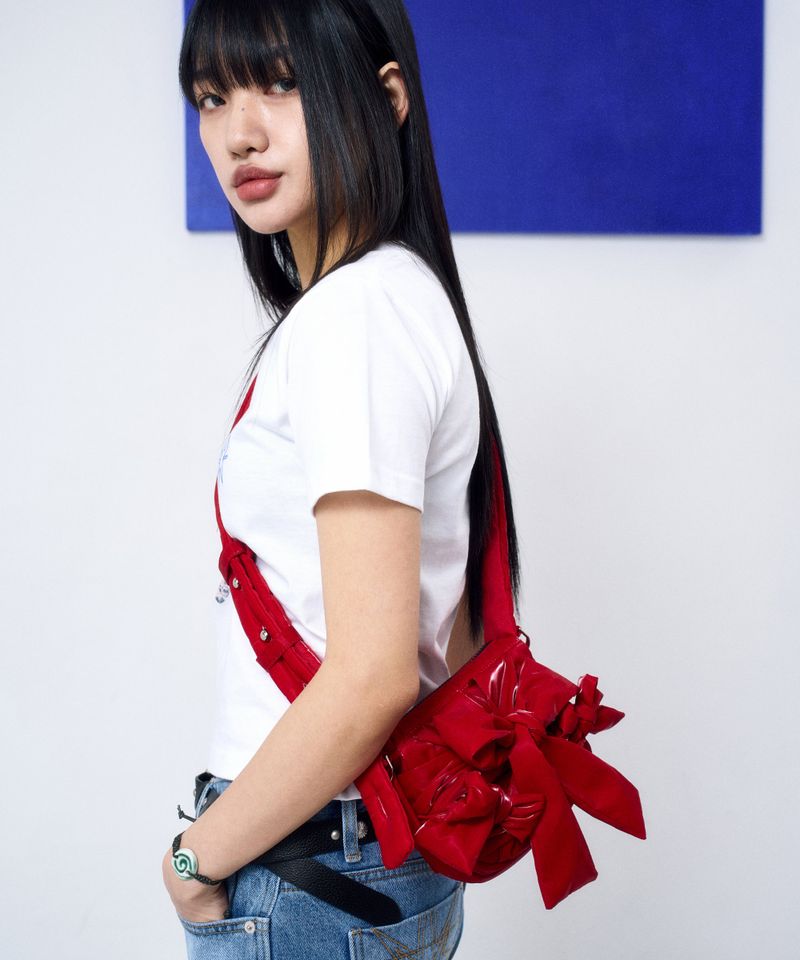 Knotted Micro Padding Bag (Glossy-Red)