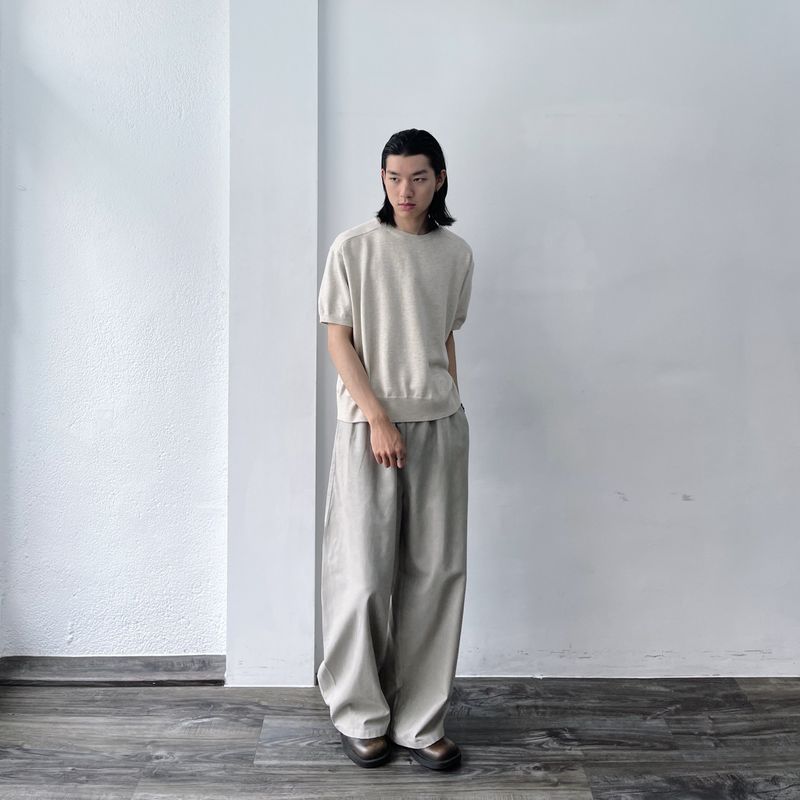 Slate Wide-Silhouette Trousers