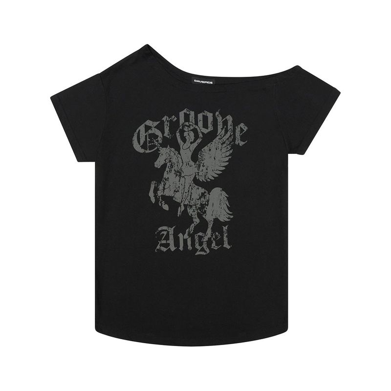 (DUC) GA One-Shoulder T-Shirt Black